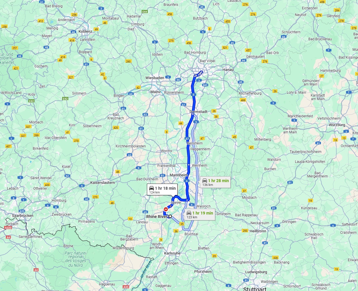 Anreise von Ludwigshafen am Rhein Zu Frankfurt am Main Über via A67