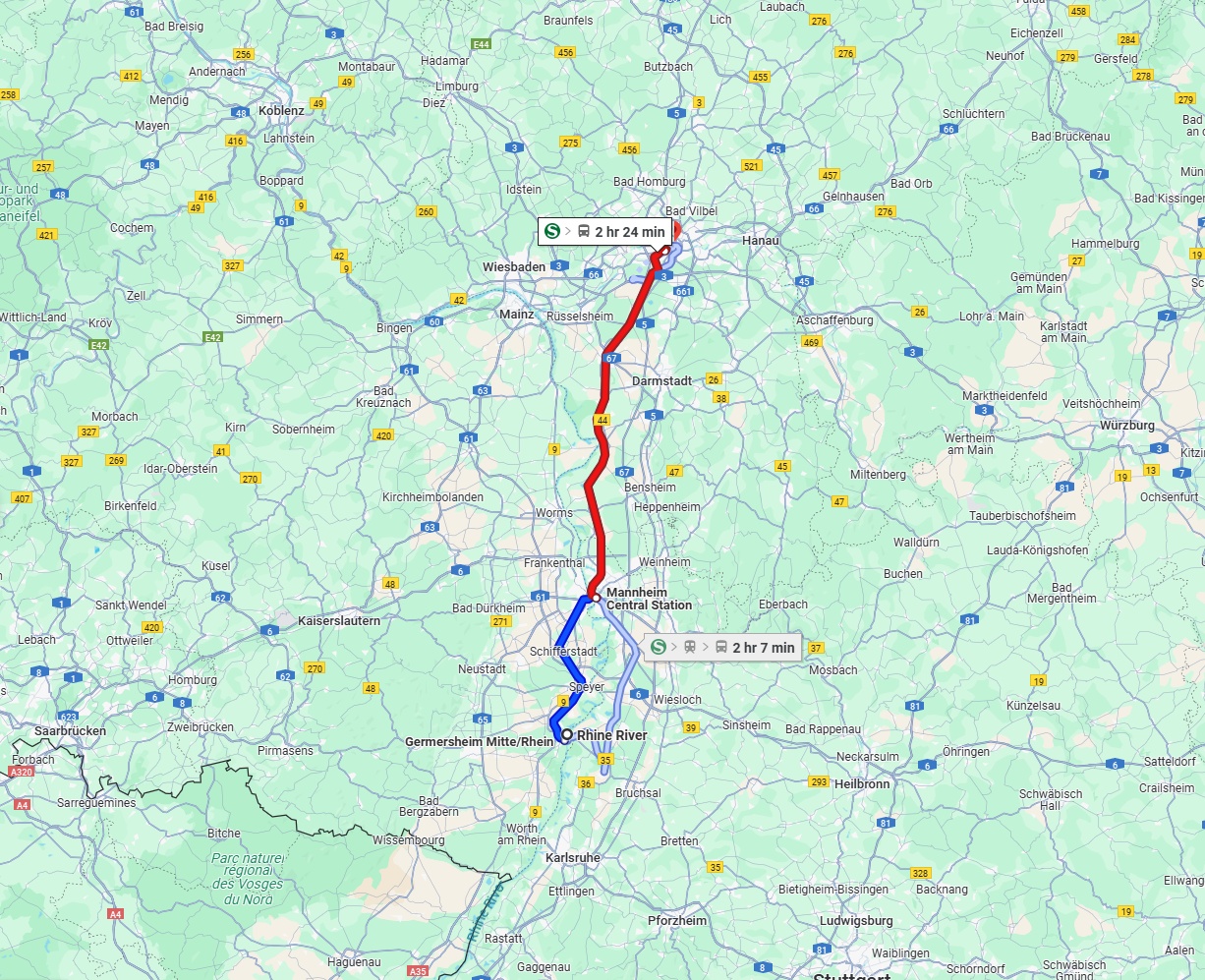 Anreise von Ludwigshafen am Rhein Zu Frankfurt am Main Über 