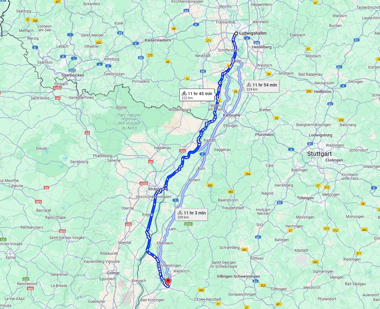 Anreise von Ludwigshafen am Rhein Zu Freiburg im Breisgau Über 