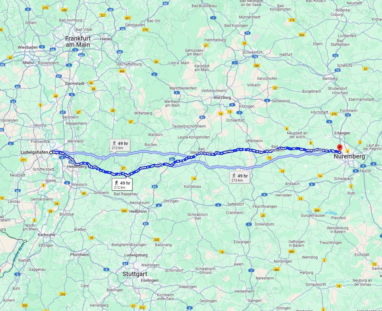 Anreise von Ludwigshafen am Rhein Zu Fürth Über 
