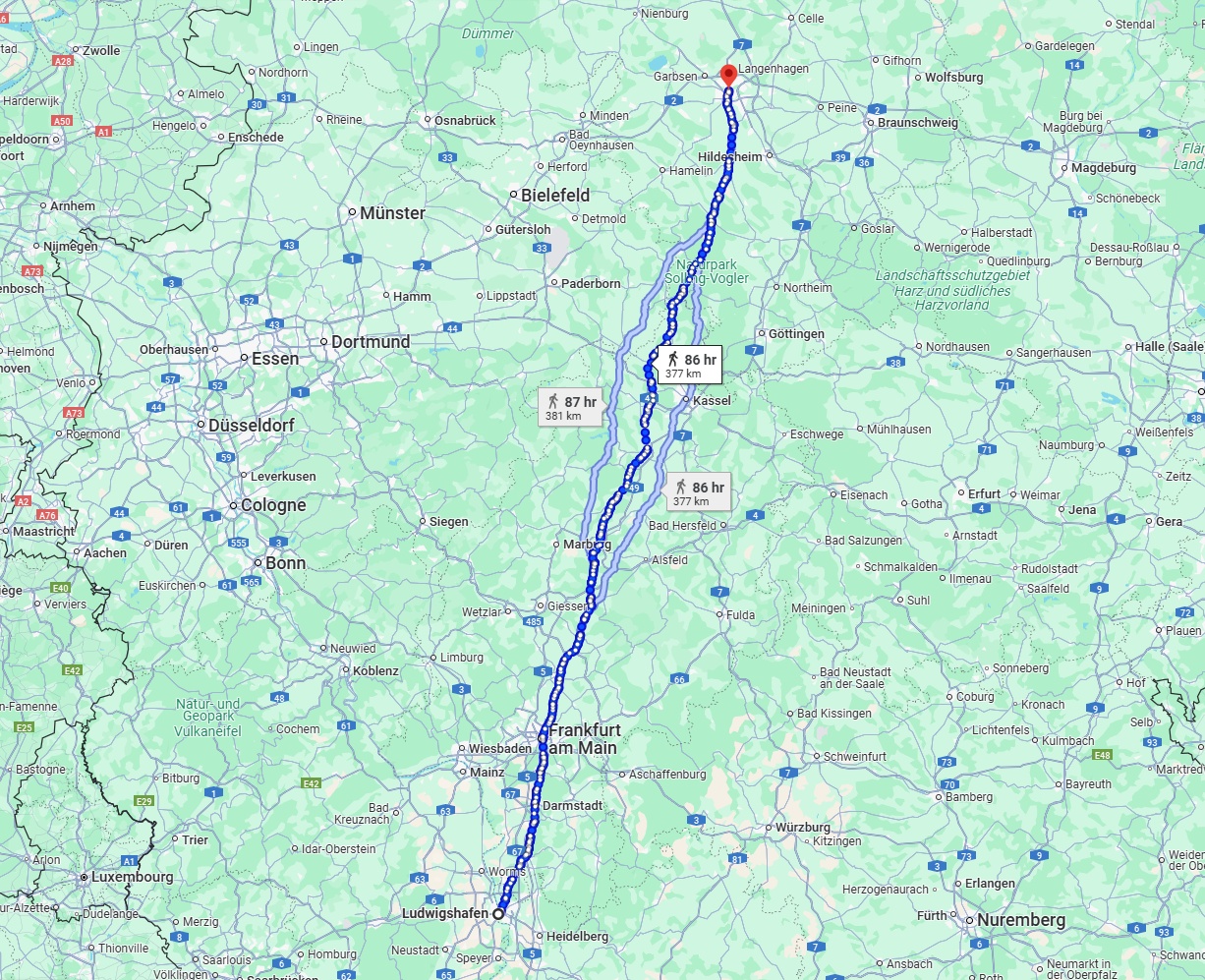 Anreise von Ludwigshafen am Rhein Zu Hannover Über 