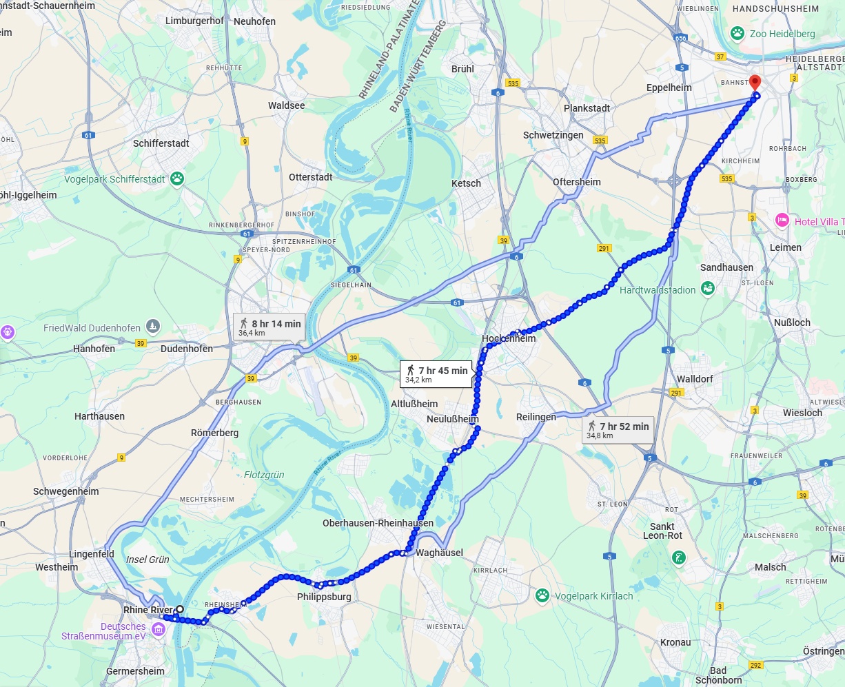 Anreise von Ludwigshafen am Rhein Zu Heidelberg Über 
