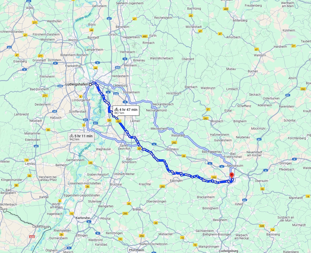 Anreise von Ludwigshafen am Rhein Zu Heilbronn Über 