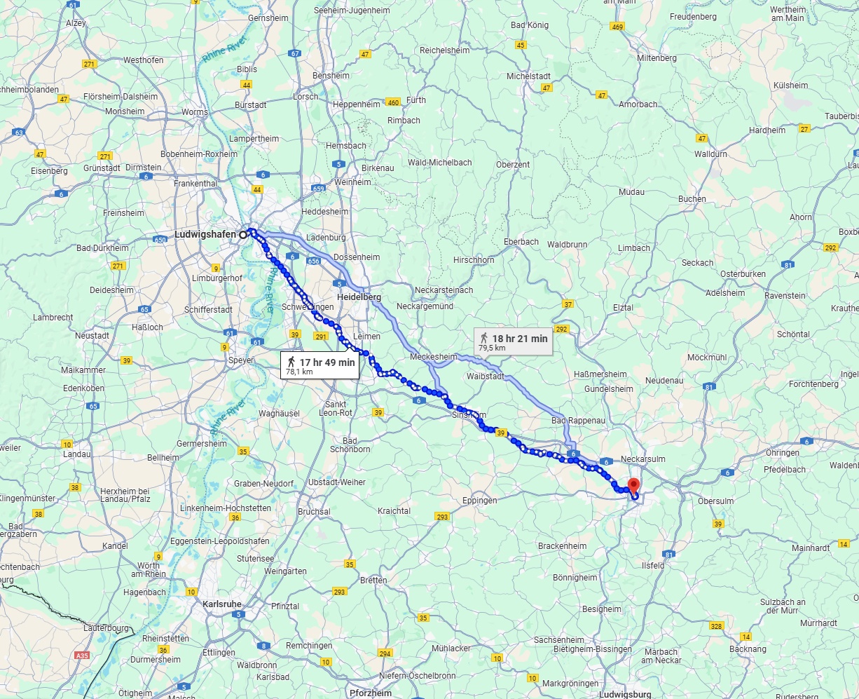 Anreise von Ludwigshafen am Rhein Zu Heilbronn Über 