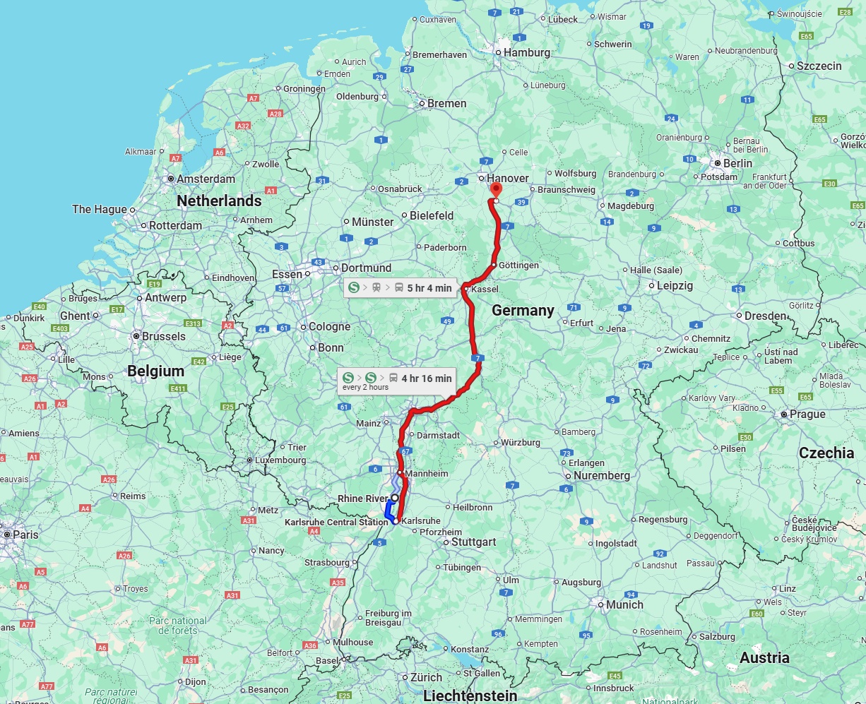 Anreise von Ludwigshafen am Rhein Zu Hildesheim Über 