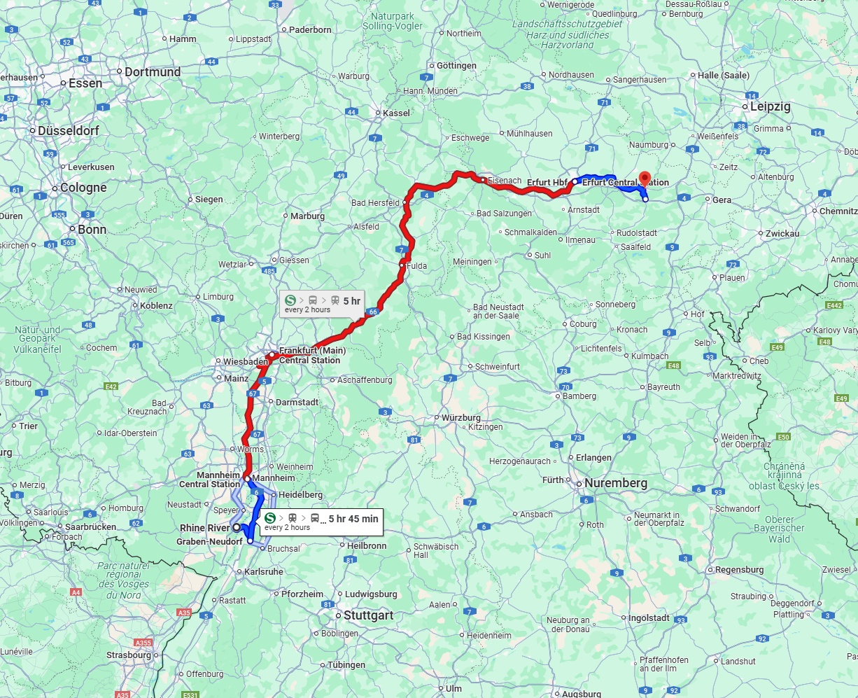Anreise von Ludwigshafen am Rhein Zu Jena Über 