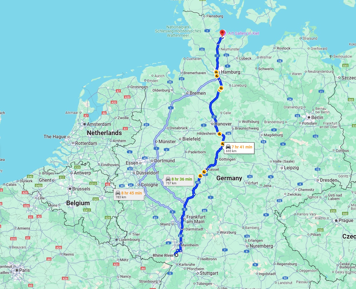 Anreise von Ludwigshafen am Rhein Zu Kiel Über via A7