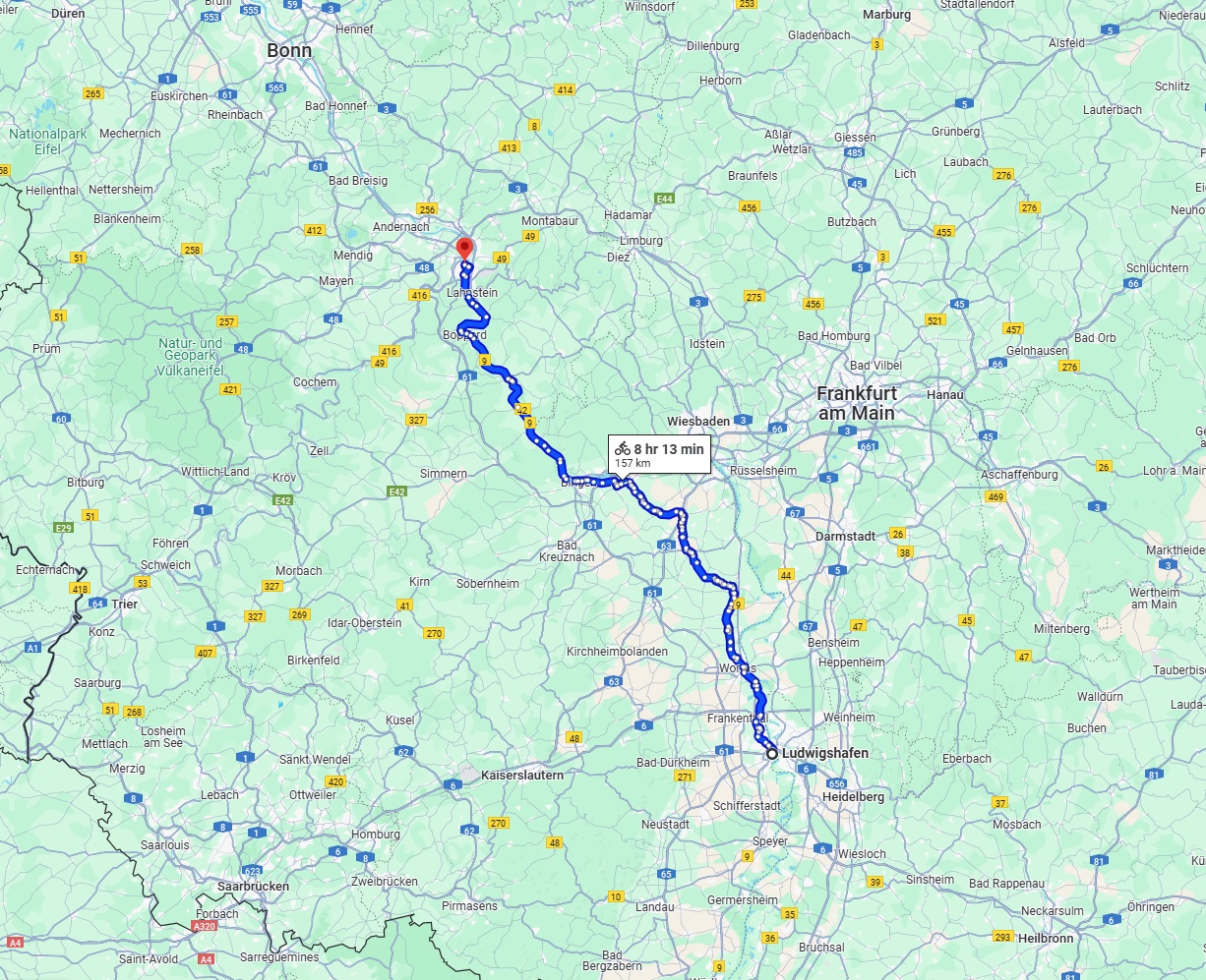 Anreise von Ludwigshafen am Rhein Zu Koblenz Über 
