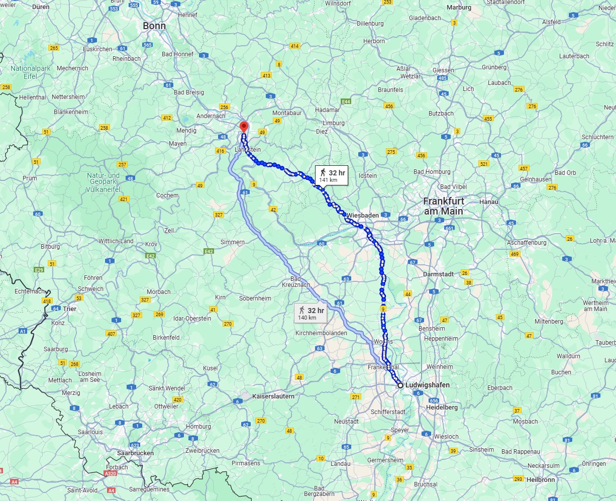 Anreise von Ludwigshafen am Rhein Zu Koblenz Über 