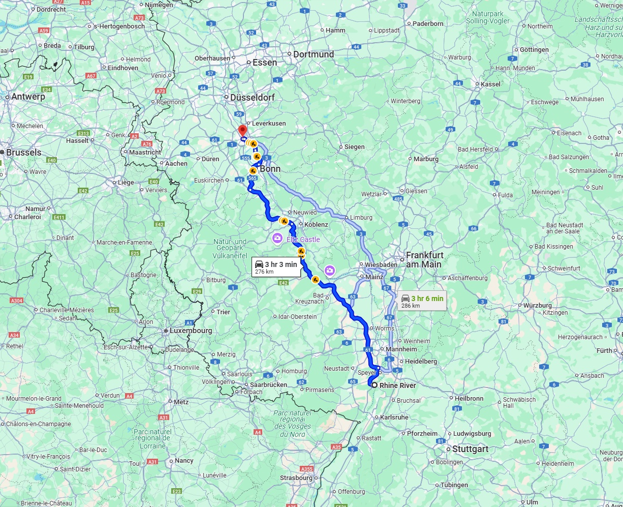 Anreise von Ludwigshafen am Rhein Zu Köln Über via A61