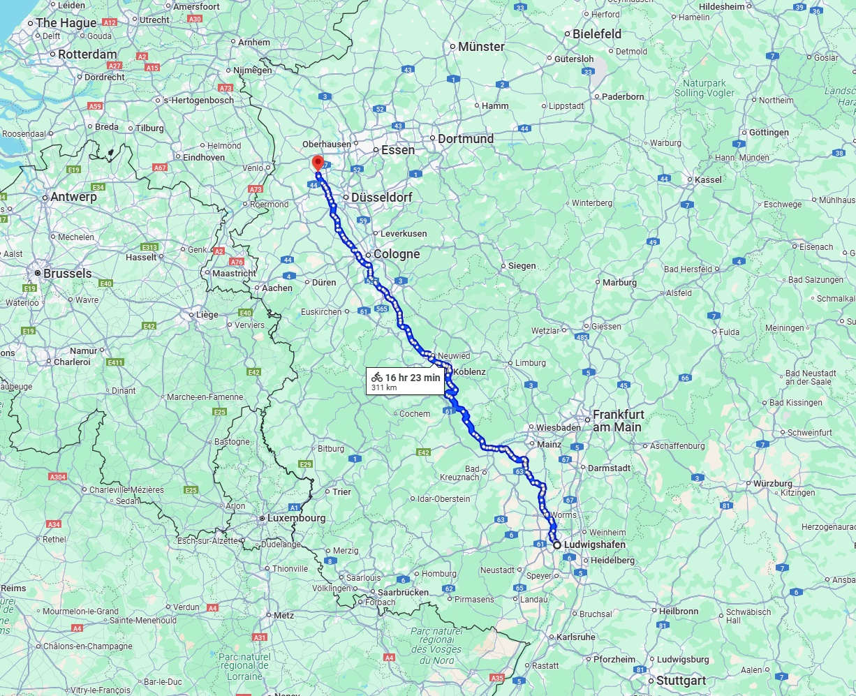 Anreise von Ludwigshafen am Rhein Zu Krefeld Über 