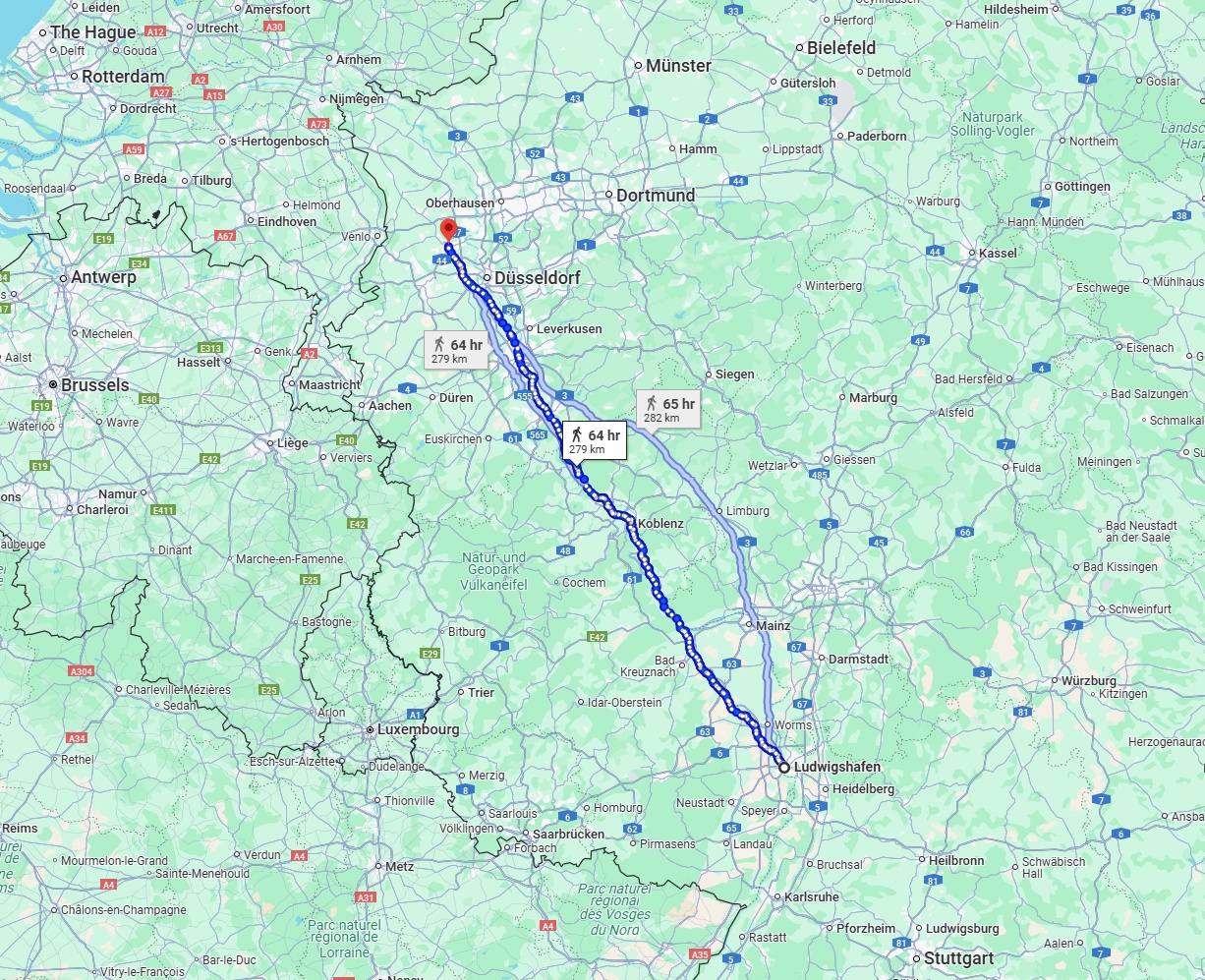 Anreise von Ludwigshafen am Rhein Zu Krefeld Über 
