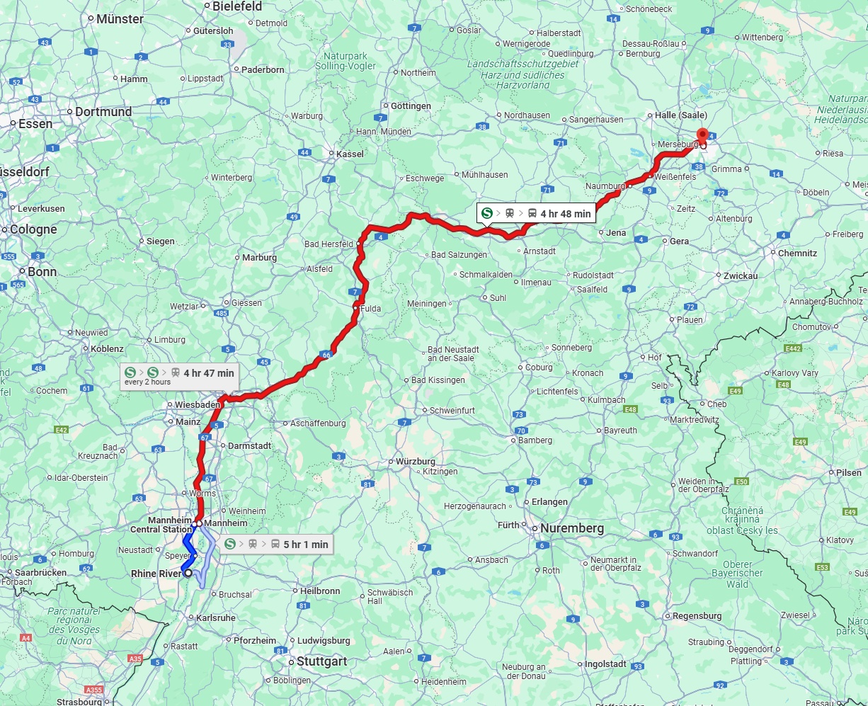 Anreise von Ludwigshafen am Rhein Zu Leipzig Über 