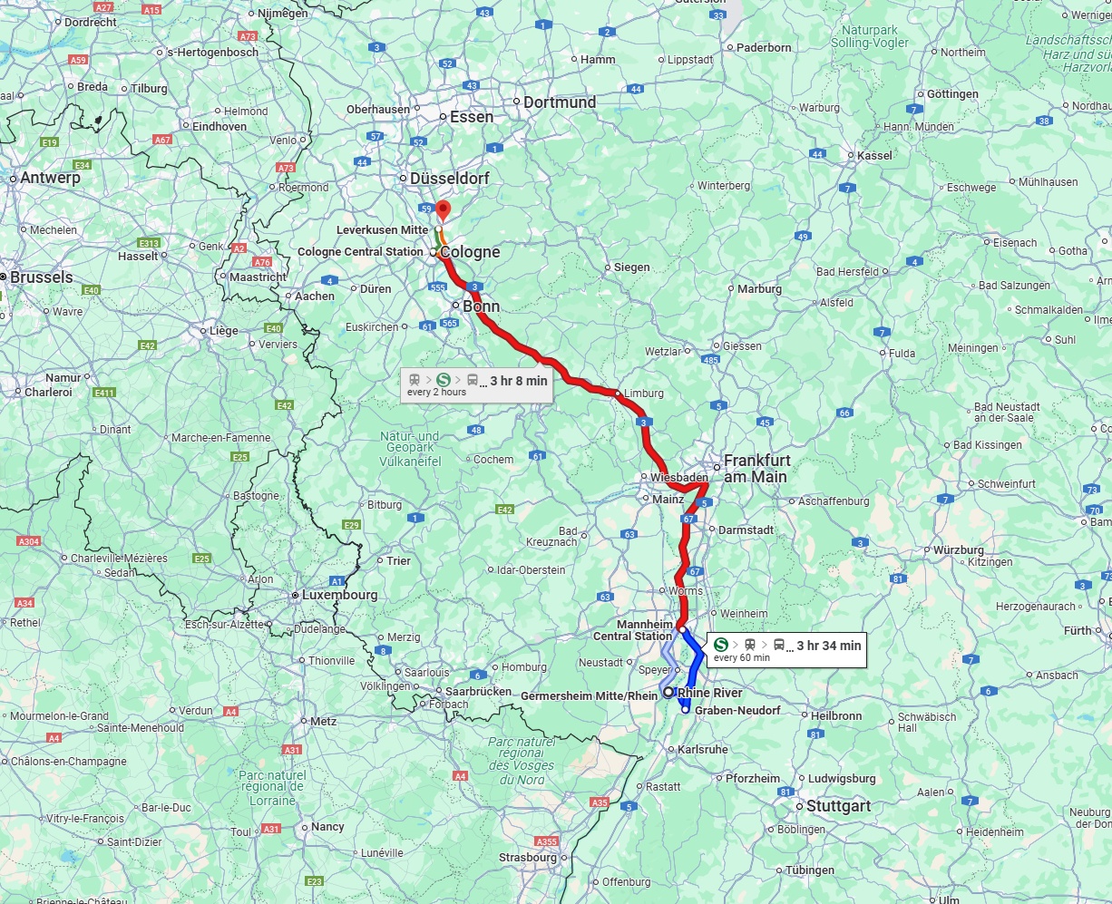 Anreise von Ludwigshafen am Rhein Zu Leverkusen Über 