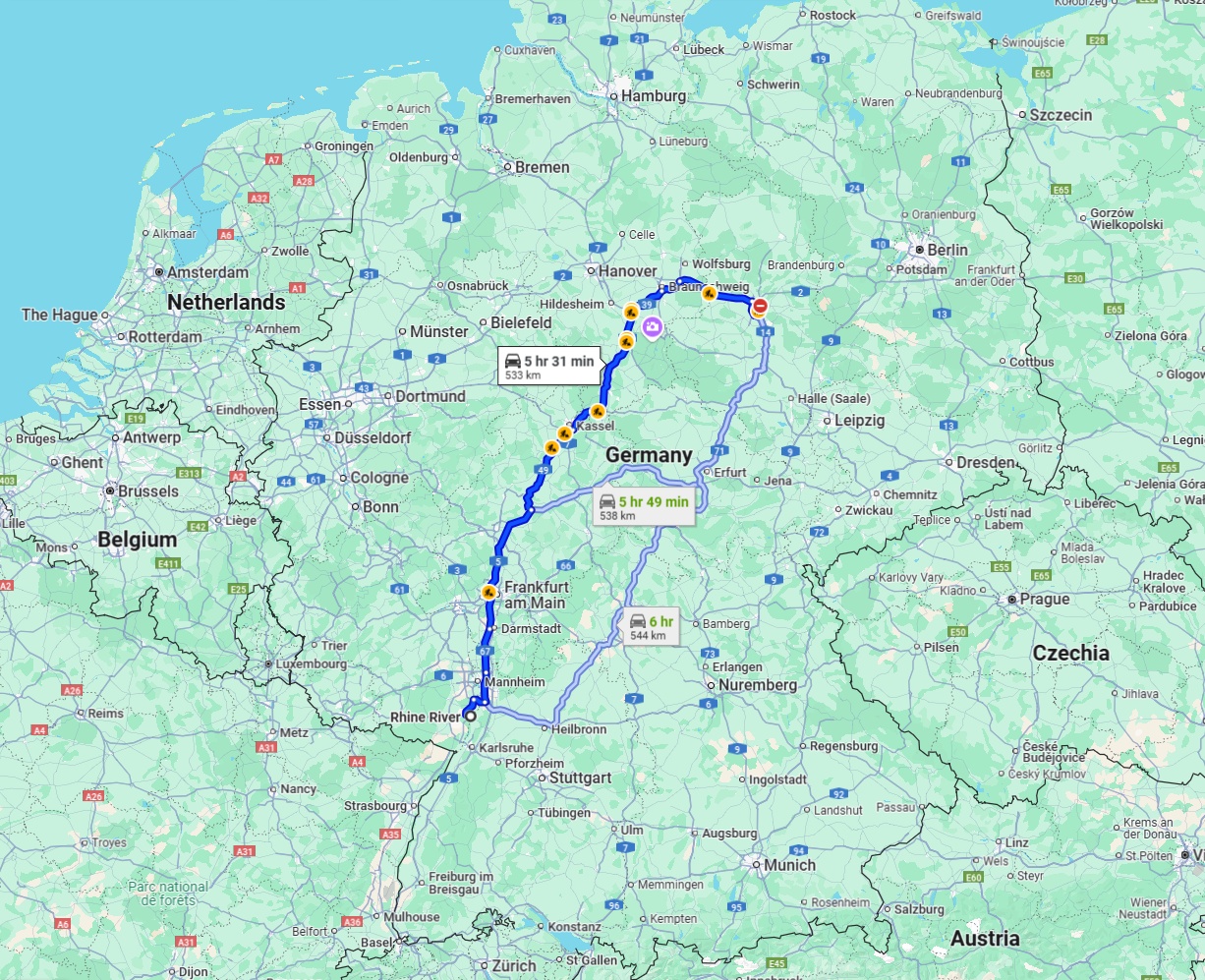 Anreise von Ludwigshafen am Rhein Zu Magdeburg Über via A7