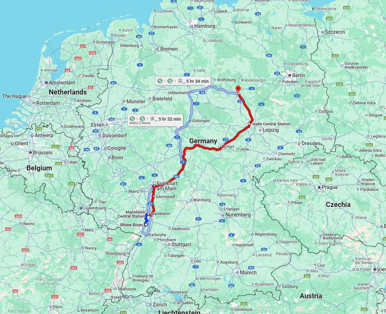 Anreise von Ludwigshafen am Rhein Zu Magdeburg Über 