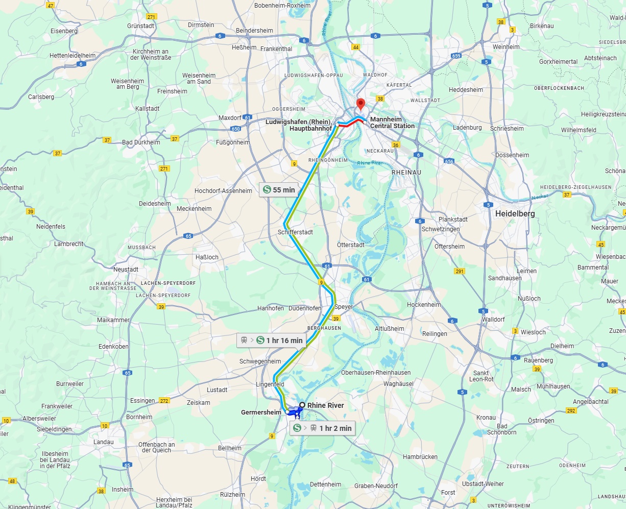Anreise von Ludwigshafen am Rhein Zu Mannheim Über 