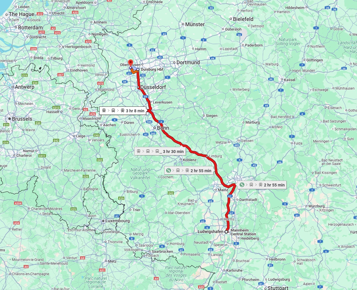 Anreise von Ludwigshafen am Rhein Zu Moers Über 