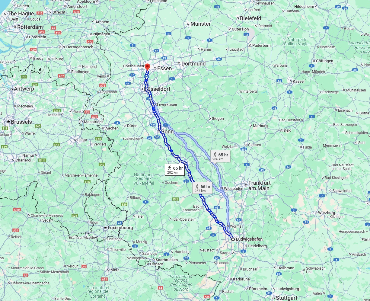 Anreise von Ludwigshafen am Rhein Zu Mülheim an der Ruhr Über 