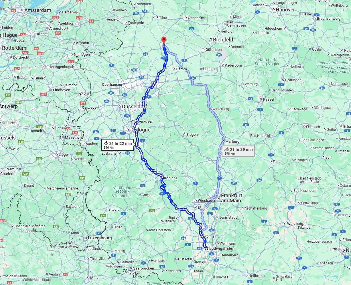 Anreise von Ludwigshafen am Rhein Zu Münster Über 