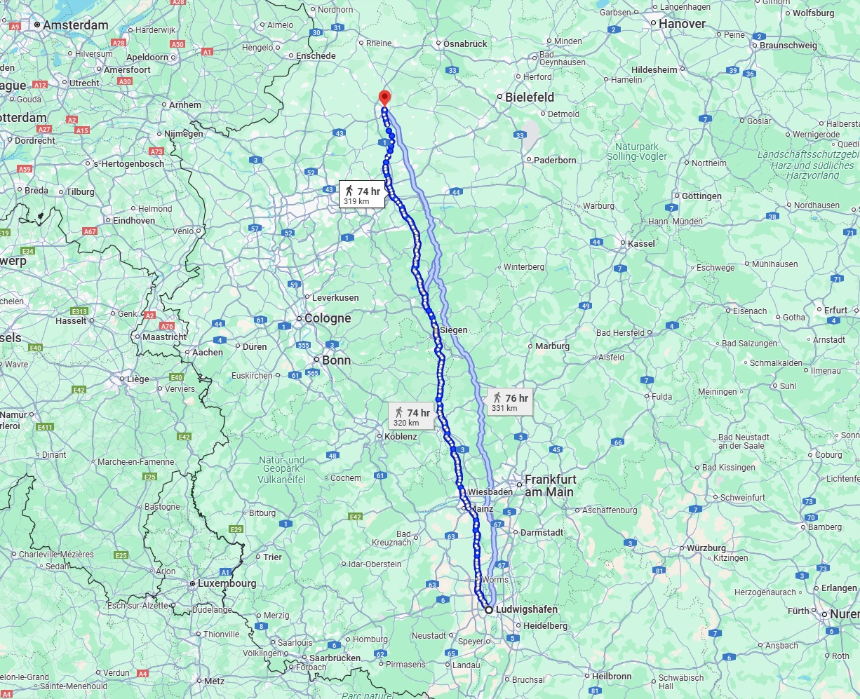 Anreise von Ludwigshafen am Rhein Zu Münster Über 
