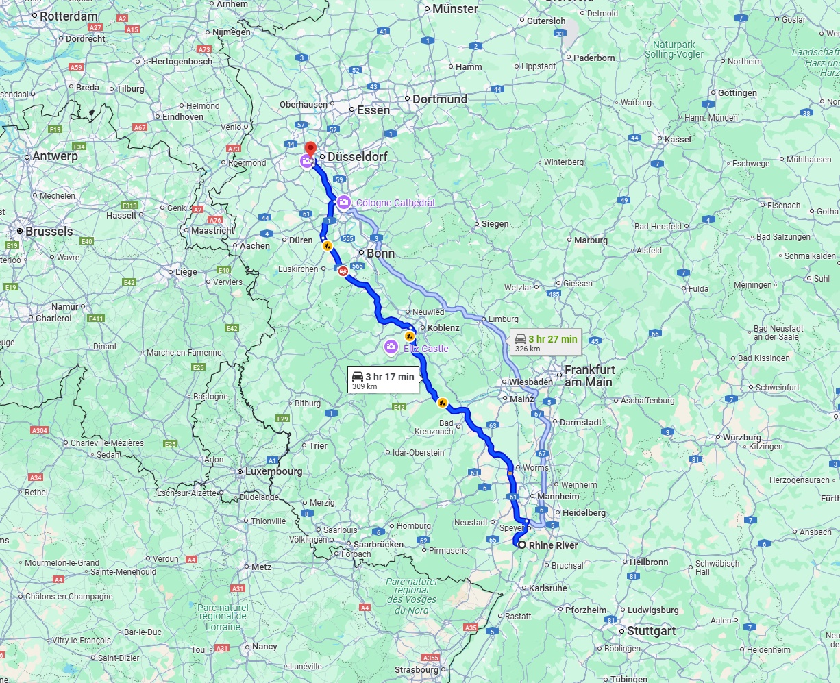 Anreise von Ludwigshafen am Rhein Zu Neuss Über via A61