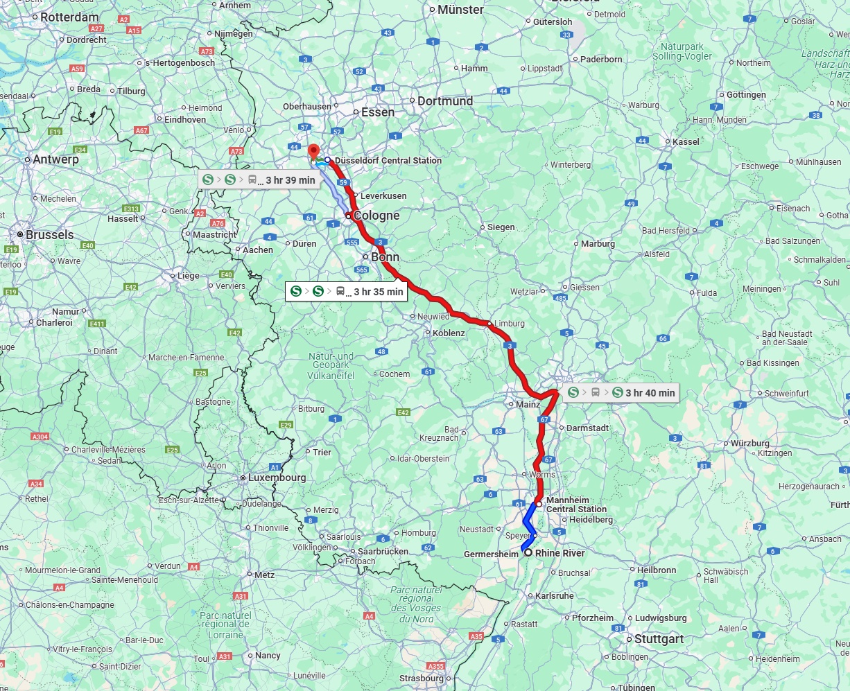 Anreise von Ludwigshafen am Rhein Zu Neuss Über 