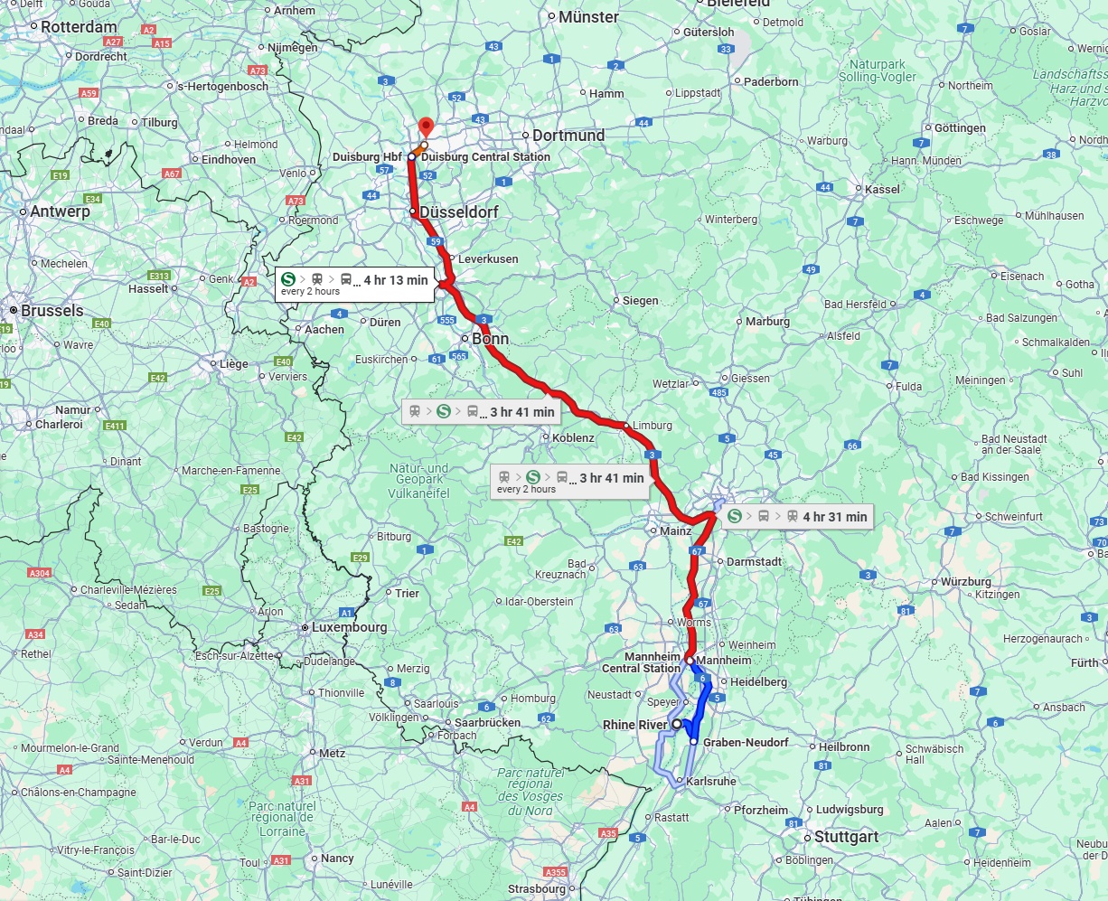 Anreise von Ludwigshafen am Rhein Zu Oberhausen Über 