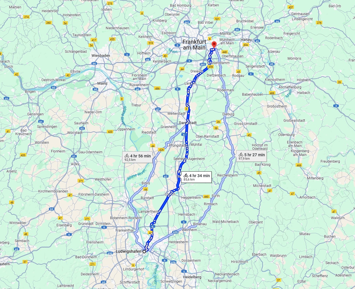 Anreise von Ludwigshafen am Rhein Zu Offenbach am Main Über 