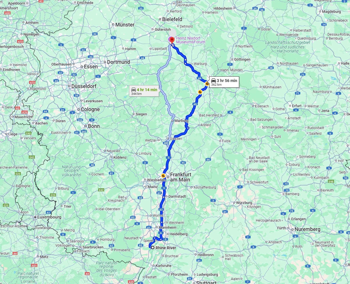 Anreise von Ludwigshafen am Rhein Zu Paderborn Über via A5