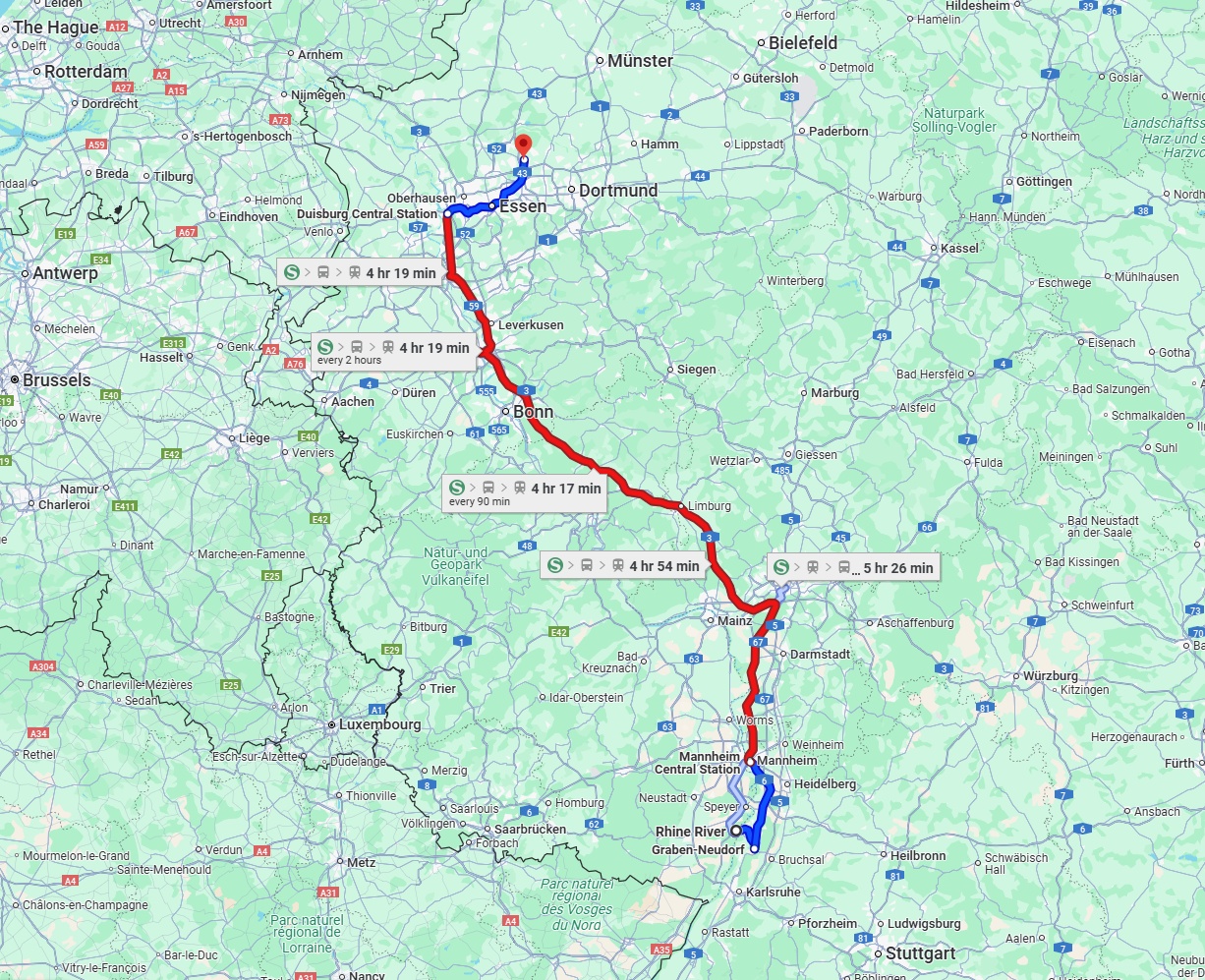 Anreise von Ludwigshafen am Rhein Zu Recklinghausen Über 