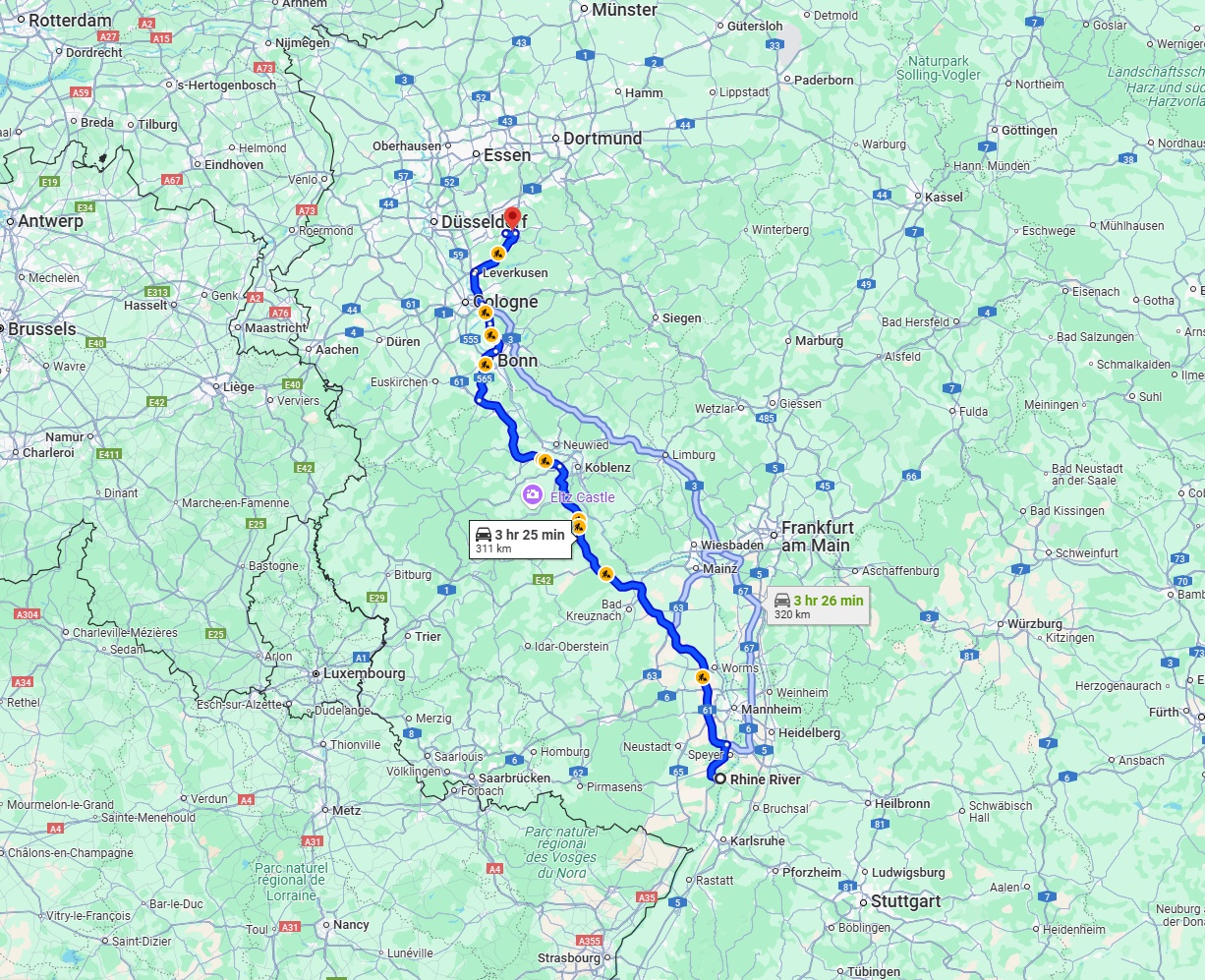 Anreise von Ludwigshafen am Rhein Zu Remscheid Über via A61