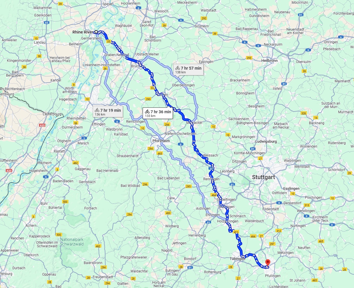 Anreise von Ludwigshafen am Rhein Zu Reutlingen Über 