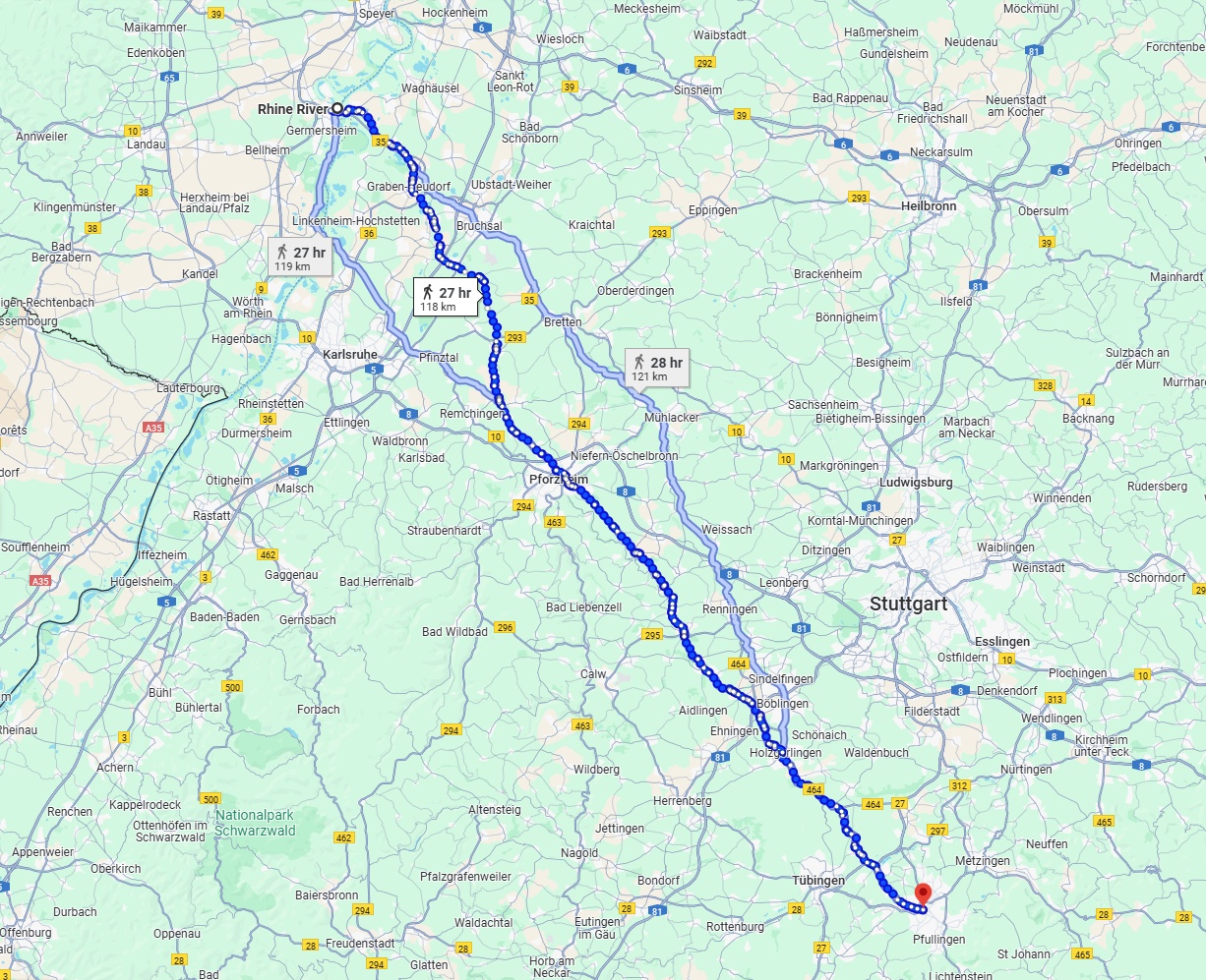 Anreise von Ludwigshafen am Rhein Zu Reutlingen Über 