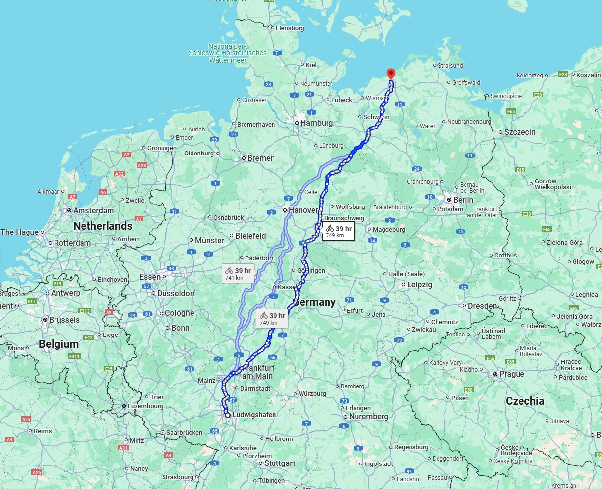 Anreise von Ludwigshafen am Rhein Zu Rostock Über 