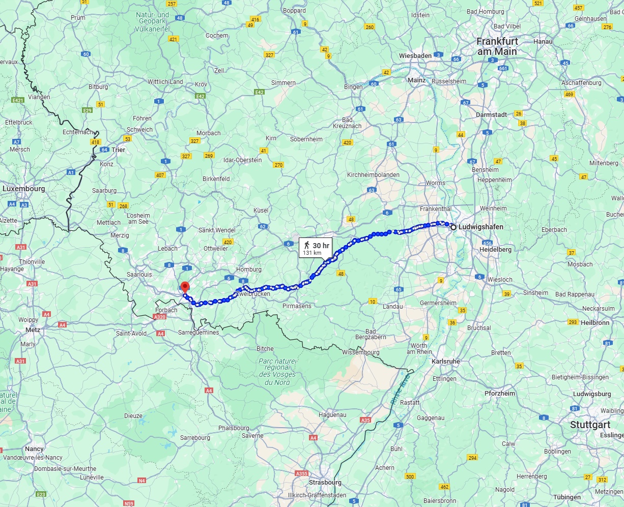 Anreise von Ludwigshafen am Rhein Zu Saarbrücken Über 