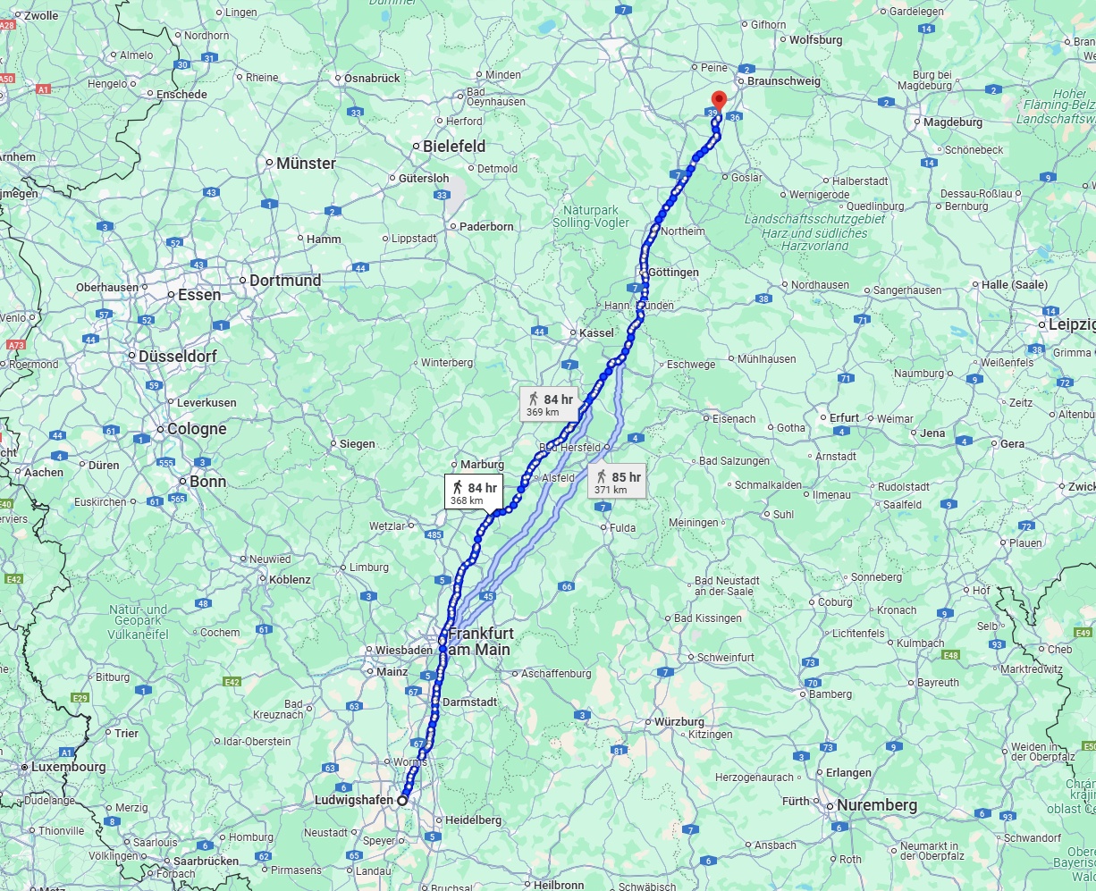 Anreise von Ludwigshafen am Rhein Zu Salzgitter Über 