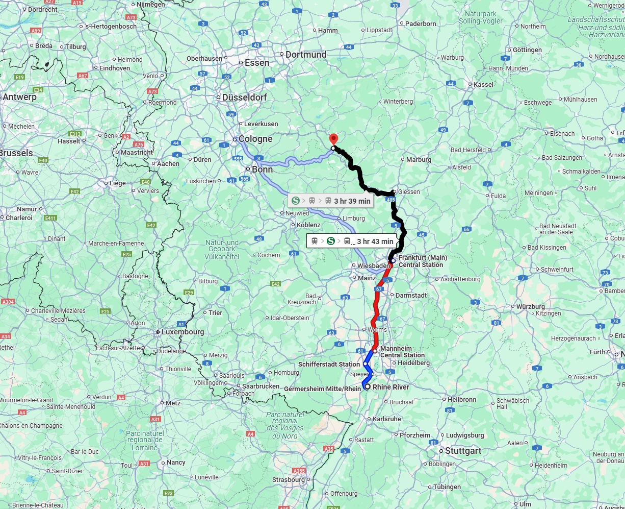 Anreise von Ludwigshafen am Rhein Zu Siegen Über 