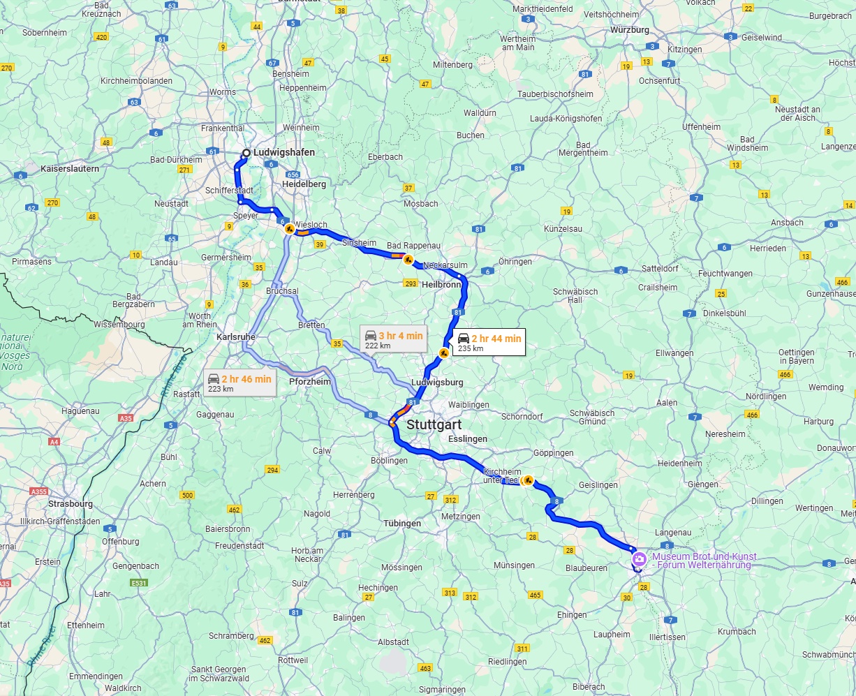 Anreise von Ludwigshafen am Rhein Zu Ulm Über via A6 and A8