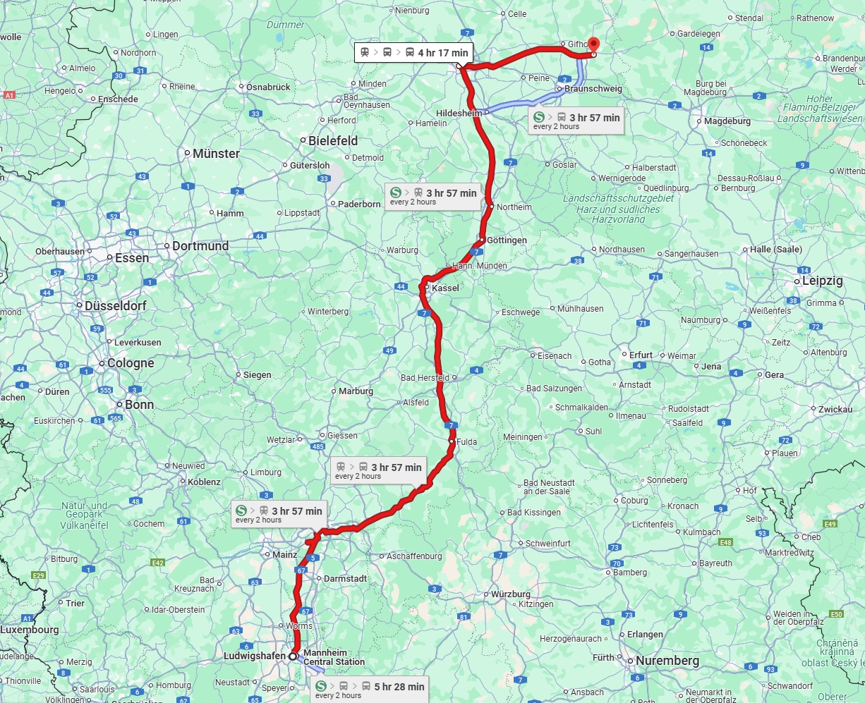 Anreise von Ludwigshafen am Rhein Zu Wolfsburg Über 