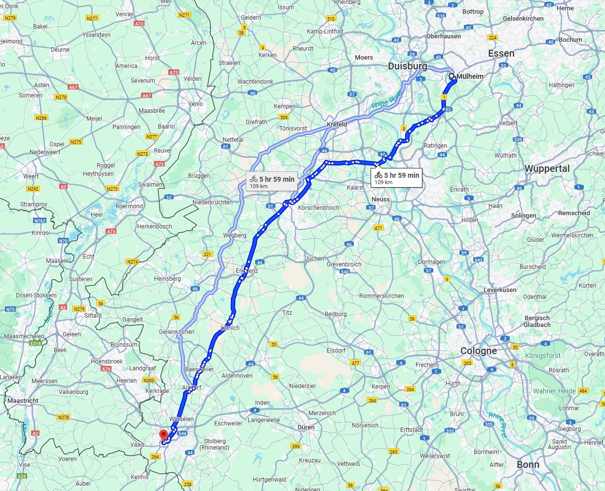 Anreise von Mülheim an der Ruhr Zu Aachen Über 