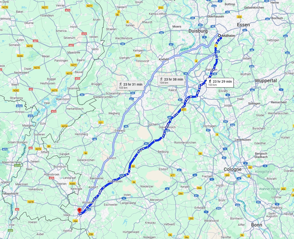 Anreise von Mülheim an der Ruhr Zu Aachen Über 