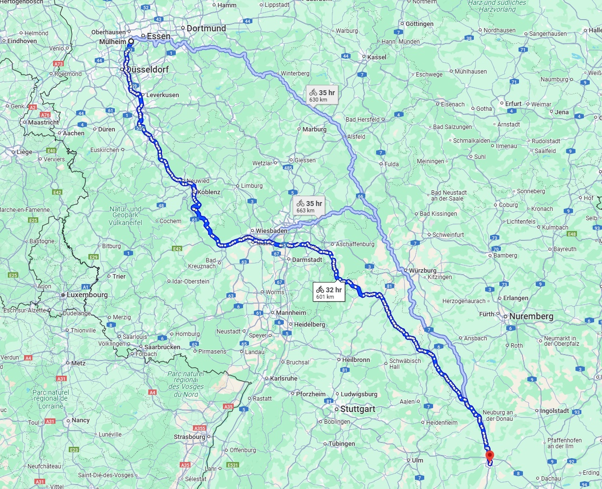 Anreise von Mülheim an der Ruhr Zu Augsburg Über 