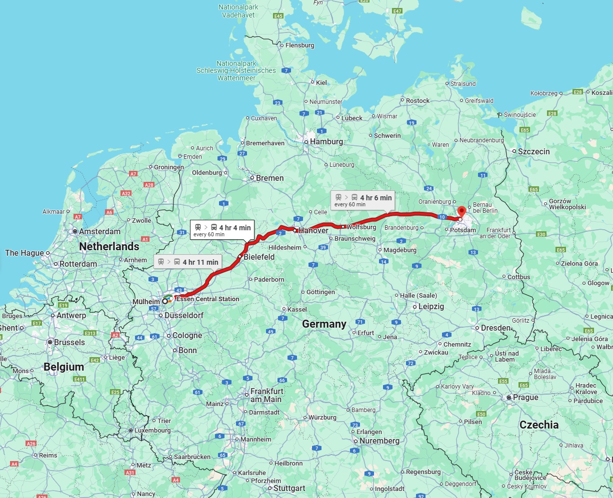 Anreise von Mülheim an der Ruhr Zu Berlin Über 