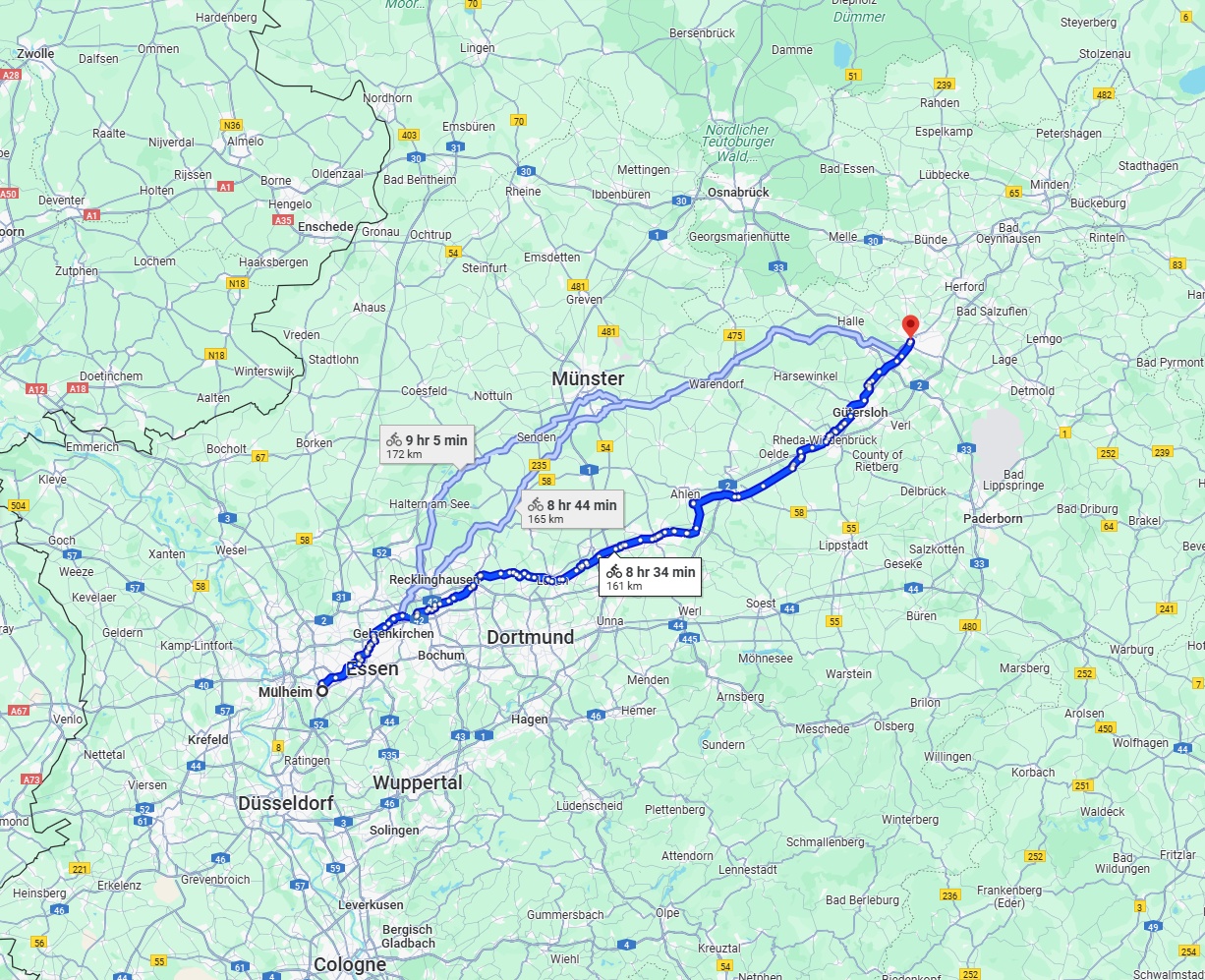 Anreise von Mülheim an der Ruhr Zu Bielefeld Über 