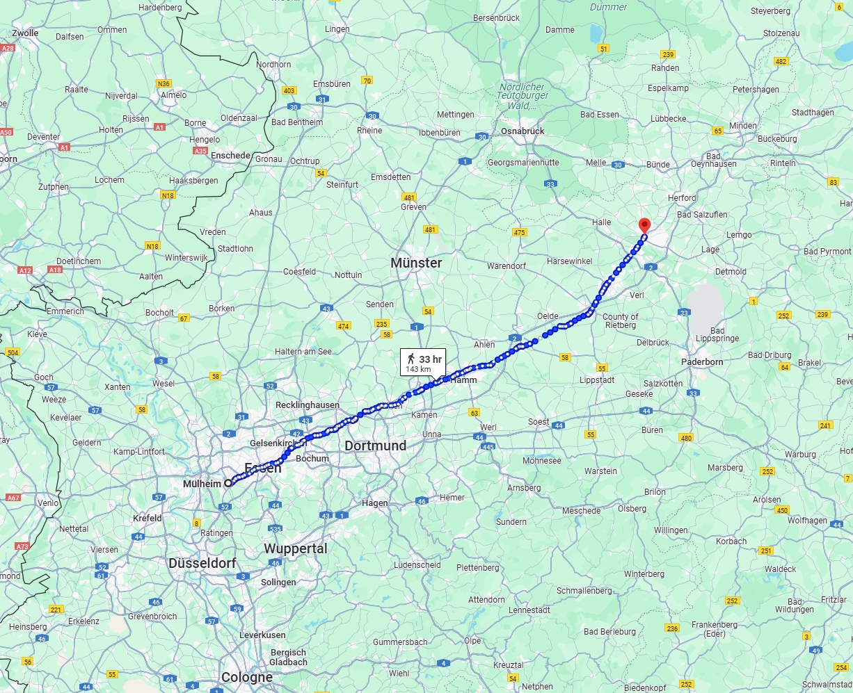 Anreise von Mülheim an der Ruhr Zu Bielefeld Über 