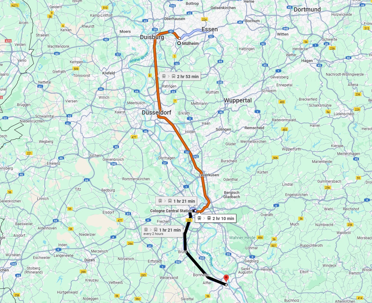 Anreise von Mülheim an der Ruhr Zu Bonn Über 