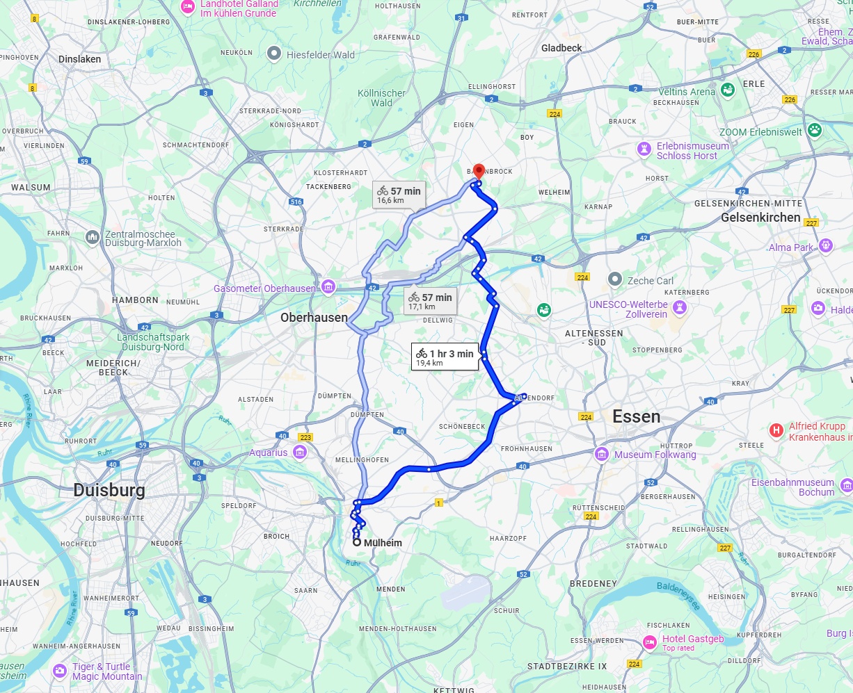 Anreise von Mülheim an der Ruhr Zu Bottrop Über 