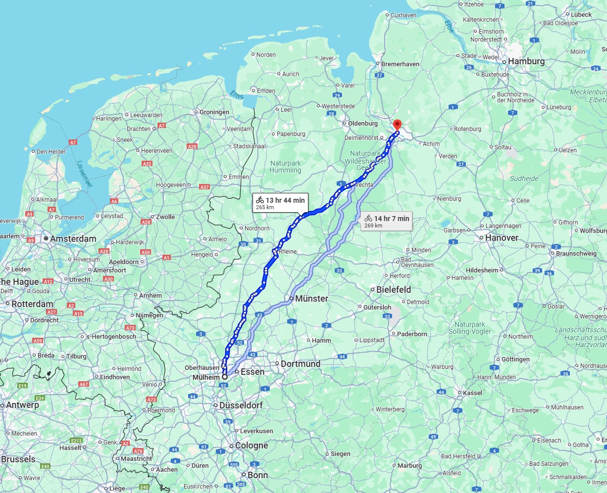 Anreise von Mülheim an der Ruhr Zu Bremen Über 