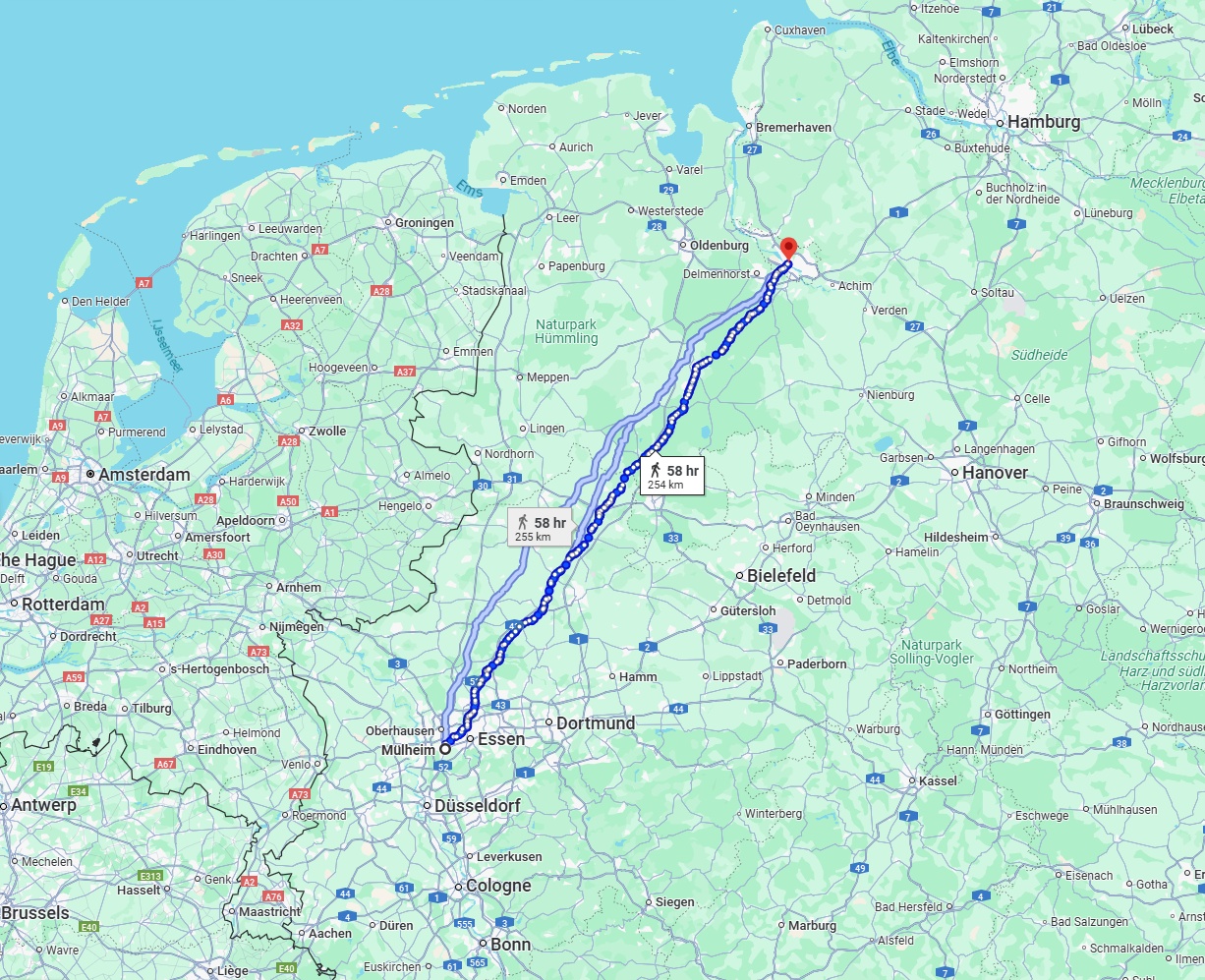 Anreise von Mülheim an der Ruhr Zu Bremen Über 